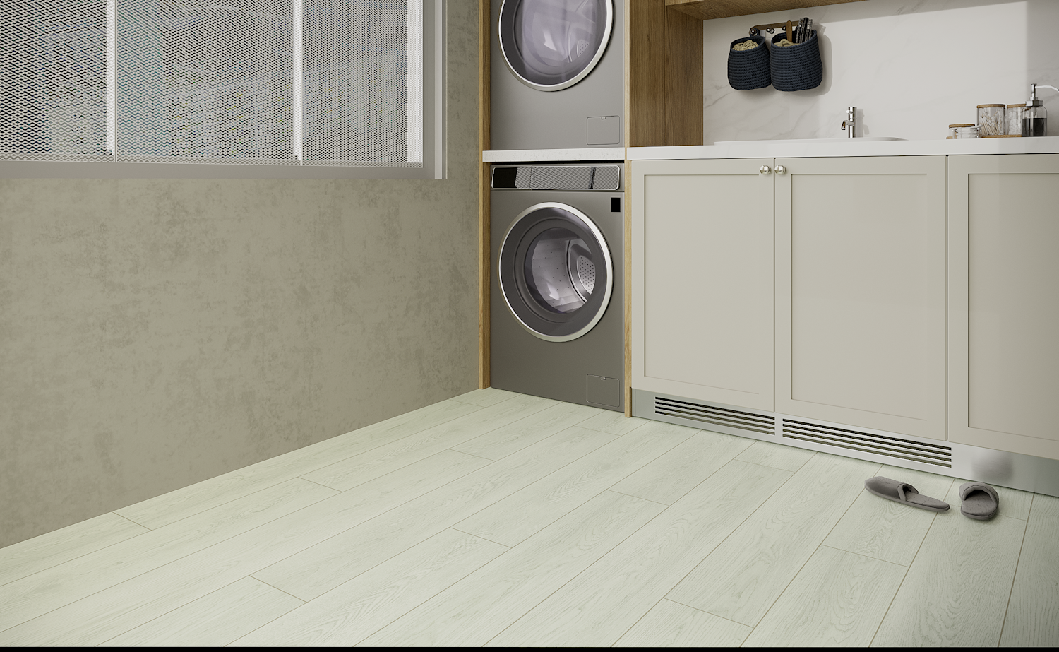 Кварцвиниловая плитка Art East замковая Art Tile Click Ясень Виченца 45-09-ATC 1220×180×4 фото в интерьере